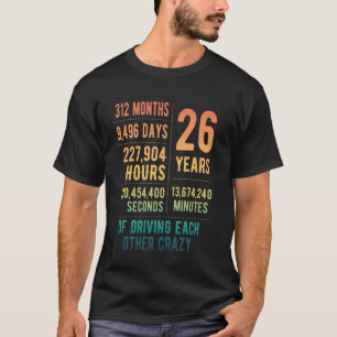 26 Years Married Funny 26th Wedding Anniversary T-Shirt