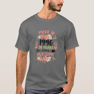 26 Years Old 26Th Birthday Born In 1996 Women Girl T-Shirt
