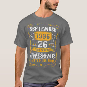 26 Years Old Gifts Vintage September 1996 26th Bir T-Shirt
