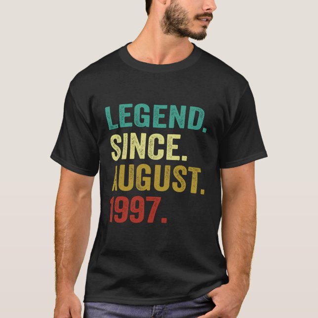 26 Years Old Legend Since August 1997 26Th Birthda T-Shirt (Front)