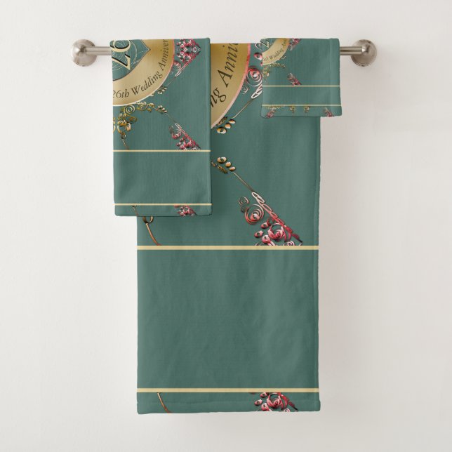 26th/Any Wedding Anniversary  Bath Towel Set (Insitu)