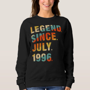 26th Birthday  26 Years Old Legend Since July 1996 Sweatshirt