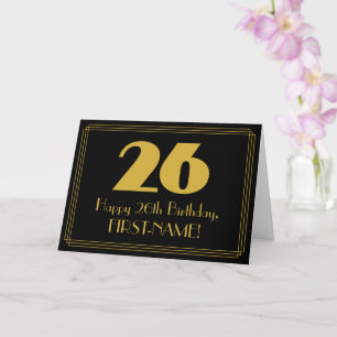 26th Birthday: Art Deco Inspired Look "26" & Name Card
