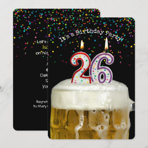 26th Birthday Beer Party Invitation