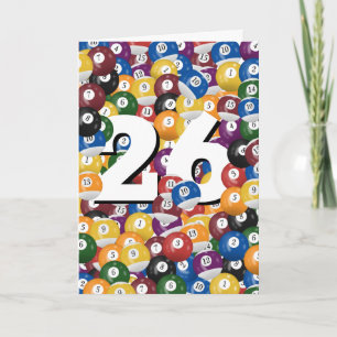 26th Birthday Billiard Balls  Card