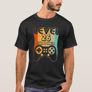 26Th Birthday Boys Level 26 Unlocked T-Shirt