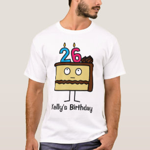 26th Birthday Cake with Candles T-Shirt