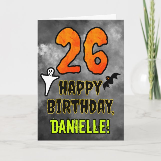 26th Birthday: Eerie Halloween Theme + Custom Name Card (Front)
