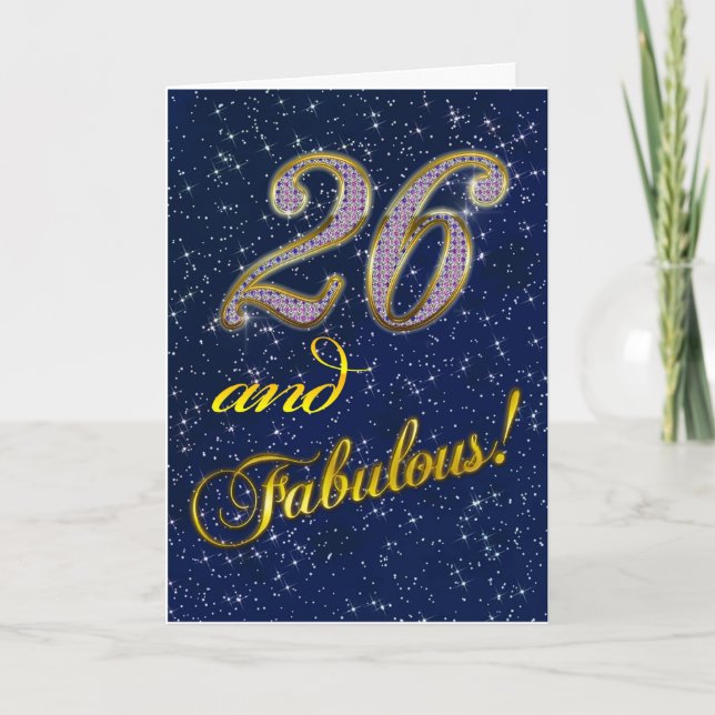 26th birthday for someone Fabulous Card (Front)