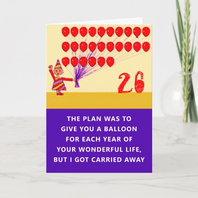 26th Birthday Greeting Card (Front)