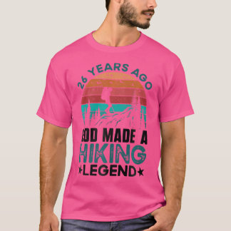 26Th Birthday Hiker Mountain 26 Years Old Hiking L T-Shirt