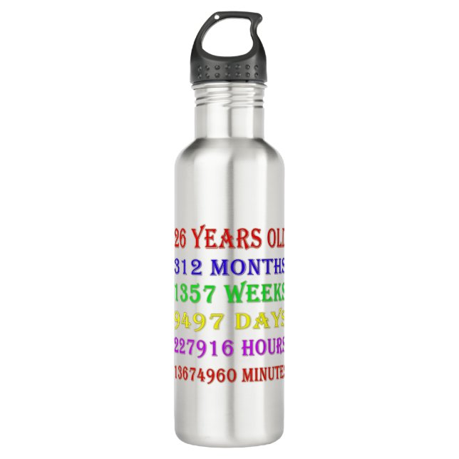 26th Birthday Milestones 710 Ml Water Bottle (Front)