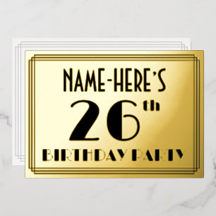 26th Birthday Party — Art Deco Look “26” + Name