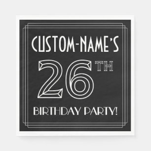 26th Birthday Party: Art Deco Style + Custom Name Napkin