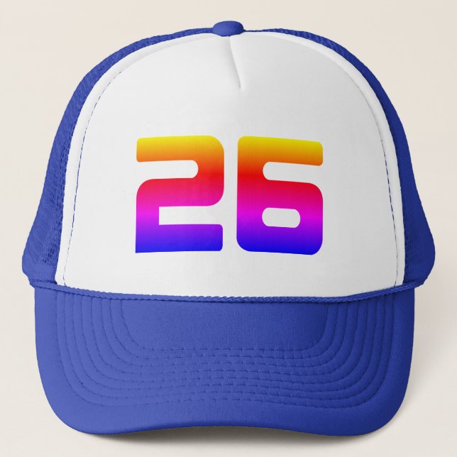 26th Birthday Rainbow Trucker Hat (Front)