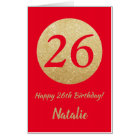 26th Birthday Red and Gold Extra Large Jumbo