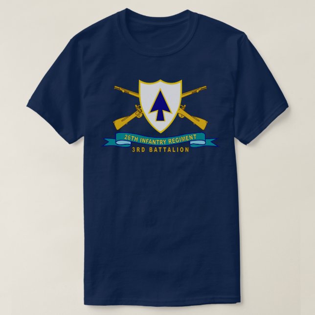 26th Infantry Regiment DUI w Br Ribbon 3rd Bn X T-Shirt (Design Front)