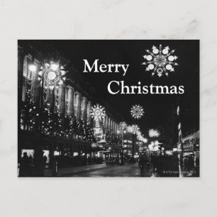 26th November 1960: City Christmas Lights Holiday Postcard