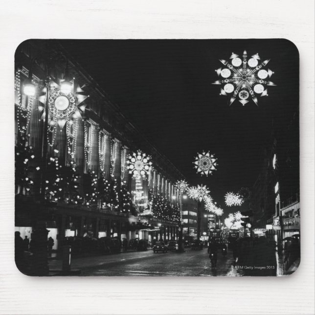 26th November 1960: City Christmas Lights Mouse Mat (Front)