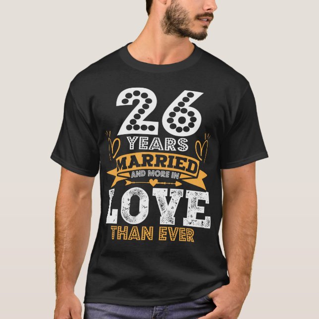 26th Wedding Anniversary 26 Years Married T-Shirt (Front)