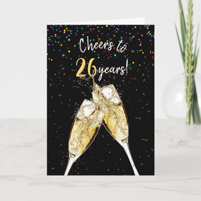 26th Wedding Anniversary Champagne Toast Card (Front)