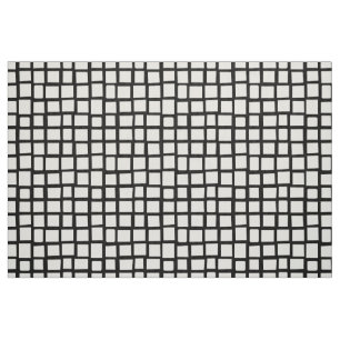 270215 Irregular rectangles - White on Black Fabric