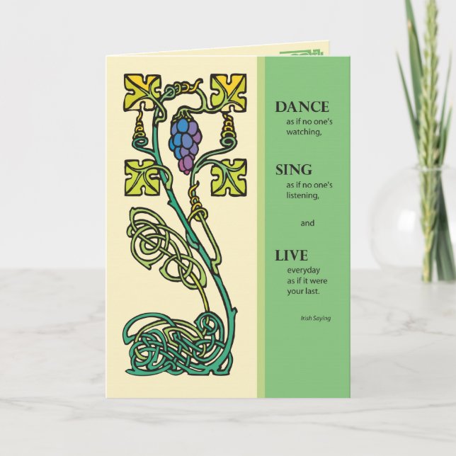 2704 Celtic Dance Sing Live, Birthday Card (Front)