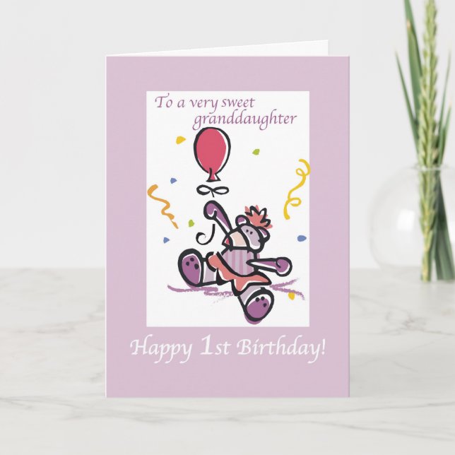 2709 First Birthday Granddaughter Bear Card (Front)