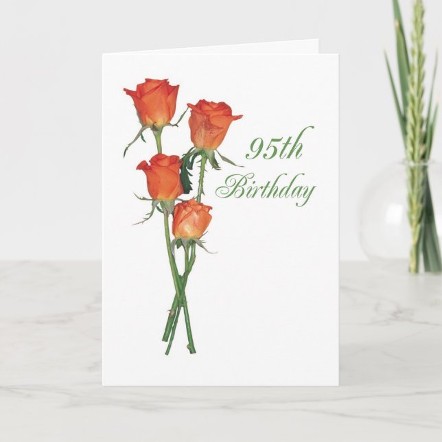 2723 Happy 95th Birthday Orange Roses Card (Front)