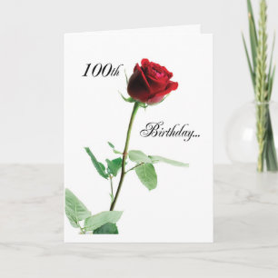 2724 Happy 100th Birthday Red Rose_O Card