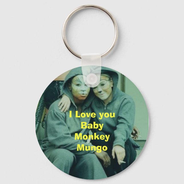 2726953561416l, I Love you Baby Monkey Mungo Key Ring (Front)
