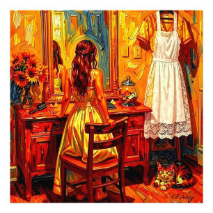 27.03" x 27.03 Trendy Art - Girl Fantasy Photo Print