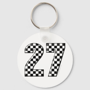 27 checkers flag number key ring