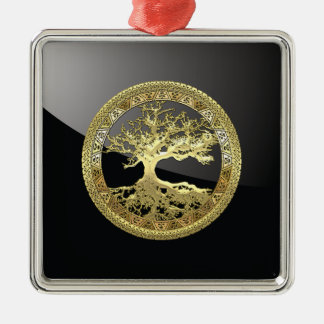 [27] Golden Celtic Tree of Life Metal Tree Decoration