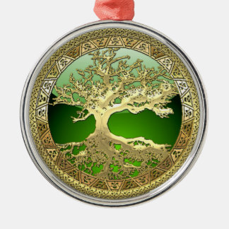 [27] Golden Celtic Tree of Life Metal Tree Decoration