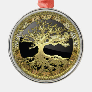 [27] Golden Celtic Tree of Life Metal Tree Decoration