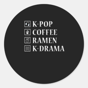 27.KPop Anime Design for a KPop and Anime Fan Classic Round Sticker