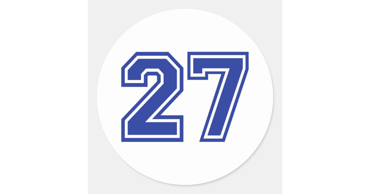 27 - number classic round sticker | Zazzle