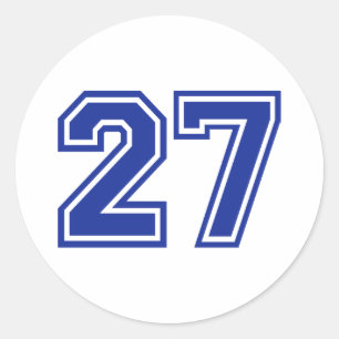 27 - number classic round sticker