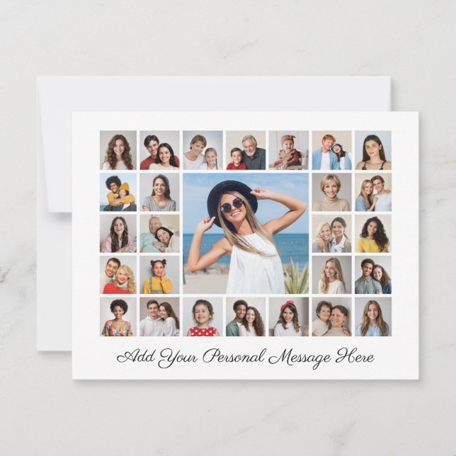 27 Photo Collage Add Your Own Greeting Card (Front)