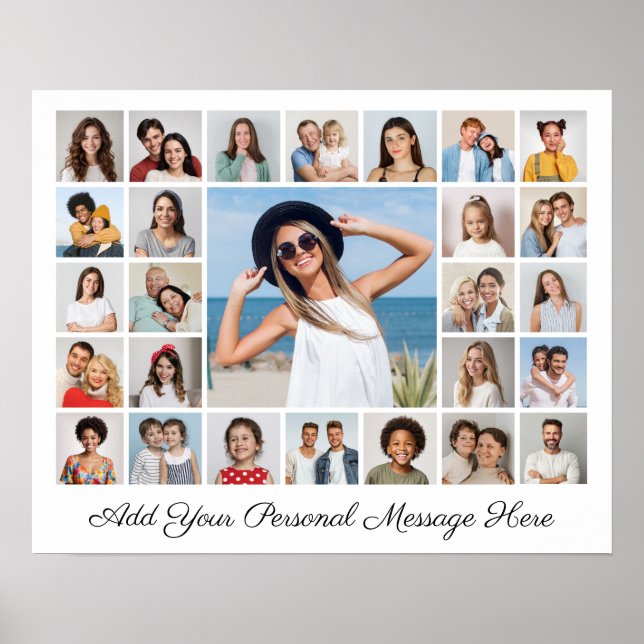 27 Photo Collage Add Your Own Text  Poster (Front)