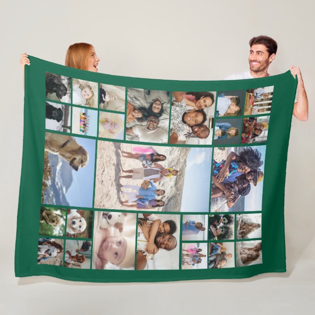 27 Photo Collage Personalised Fleece Blanket (In Situ)