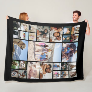 27 Photo Collage Personalised Fleece Blanket