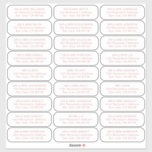 27 recipients simple wedding guests address labels<br><div class="desc">These easy-to-customise wedding guests address labels are perfect for your modern minimalist wedding stationery. A different guest name and address may be printed on a clean san serif dark dusty rose font on each of the 27 labels, Use these stickers to quickly and efficiently address invitations, save the dates, thank-you...</div>