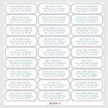 27 recipients simple wedding guests address labels<br><div class="desc">These easy-to-customise wedding guests address labels are perfect for your modern minimalist wedding stationery. A different guest name and address may be printed on a clean san serif dark teal font on each of the 27 labels, Use these stickers to quickly and efficiently address invitations, save the dates, thank-you cards,...</div>