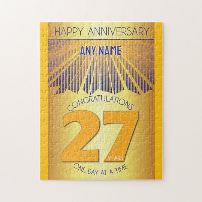 27 Year | AA 12 Step Anniversary Personalised Jigsaw Puzzle (Vertical)