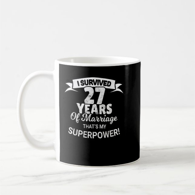 27 Year Of Marriage Wedding Anniversary Coffee Mug (Left)