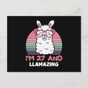 27 Year Old Bday Llamazing 27th Birthday Llama Postcard