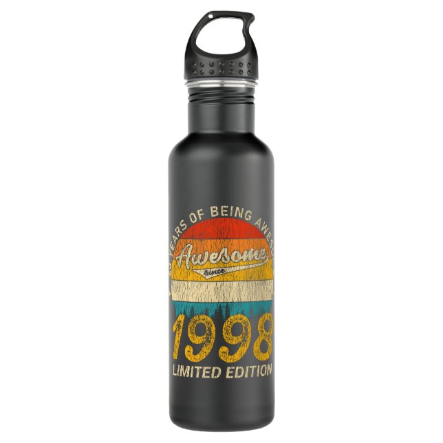 27 Year Old Bday Retro Awesome 27th Birthday Gift 710 Ml Water Bottle (Front)