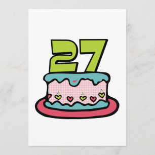 27 Year Old Birthday Cake Card